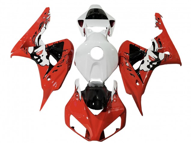 Online Blanco Rojo Negro Brillante Carenado Moto Honda CBR1000RR 2006-2007