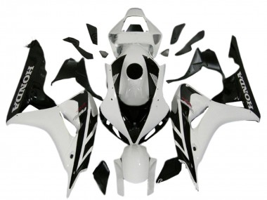 Online Blanco Negro Brillante Kits Carenados Moto Honda CBR1000RR 2006-2007