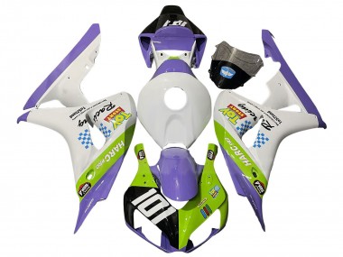 Online Blanco Púrpura Verde Negro Brillante Carenado Moto Honda CBR1000RR 2006-2007