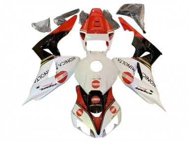 Online Blanco Rojo Negro Brillante Konica Minolta Carenado Moto Honda CBR1000RR 2006-2007