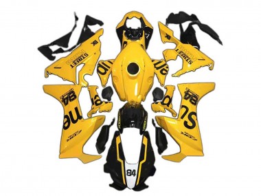 Online Amarillo Negro Brillante Supreme 84 Carenado Moto Honda CBR1000RR 2017-2023