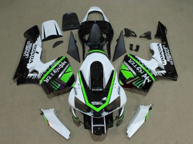 Online Blanco Verde Negro Brillante Monstruo Carenado Moto Honda CBR600RR 2003-2004