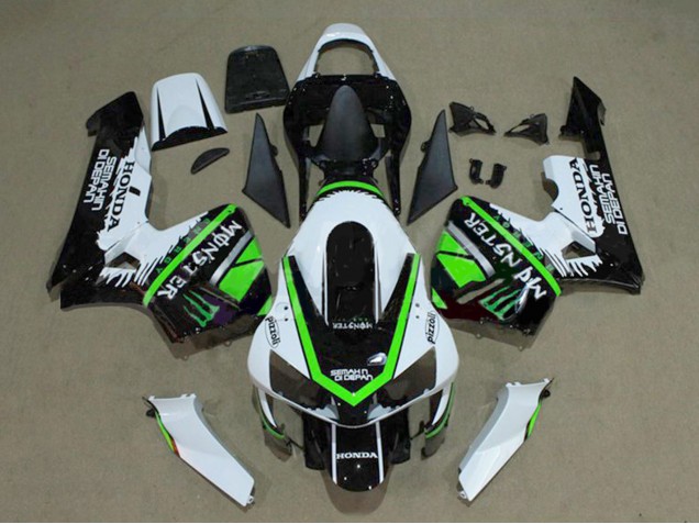 Online Blanco Verde Negro Brillante Monstruo Carenado Moto Honda CBR600RR 2003-2004