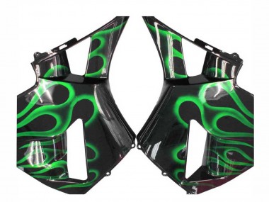 Online Negro Brillante Verde Llama Carenado Moto Honda CBR600RR 2005-2006