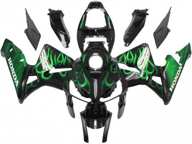 Online Negro Brillante Verde Llama Carenado Moto Honda CBR600RR 2005-2006