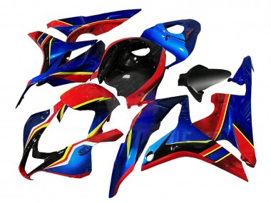 Online Azul Rojo Amarillo Negro Brillante Carenado Moto Honda CBR600RR 2007-2008