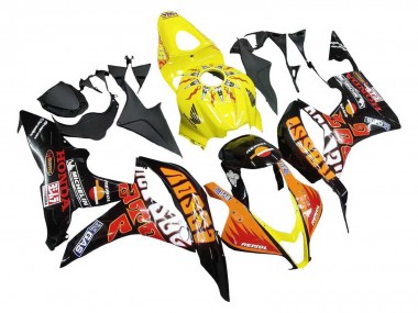 Online Amarillo Naranja Negro Brillante Rossi Repsol Carenado Moto Honda CBR600RR 2007-2008