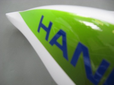 Online Blanco Verde Amarillo Negro Brillante Hannspree Carenado Moto Honda CBR600RR 2007-2008