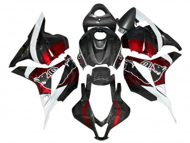Online Blanco Rojo Negro FibraCarbono Carenado Moto Honda CBR600RR 2009-2012