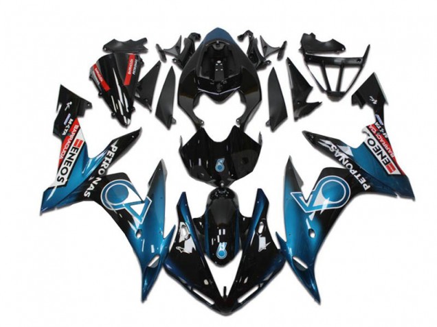 Online Azul Verdoso Negro Brillante Rojo Petronas ENEOS Carenado Moto Yamaha YZF R1 2004-2006