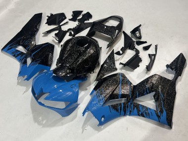 Online Negro Falsificado FibraCarbono Azul Carenado Moto Honda CBR600RR 2009-2012