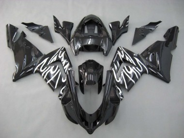 Online Negro Blanco Carenado Moto Kawasaki ZX10R 2004-2005