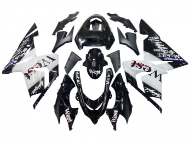 Online Blanco Negro West Ninja Carenado Moto Kawasaki ZX10R 2004-2005
