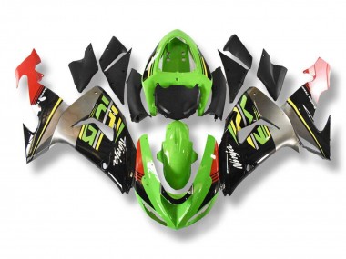 Online Verde Gris Rojo Negro Amarillo Carenado Moto Kawasaki ZX10R 2006-2007