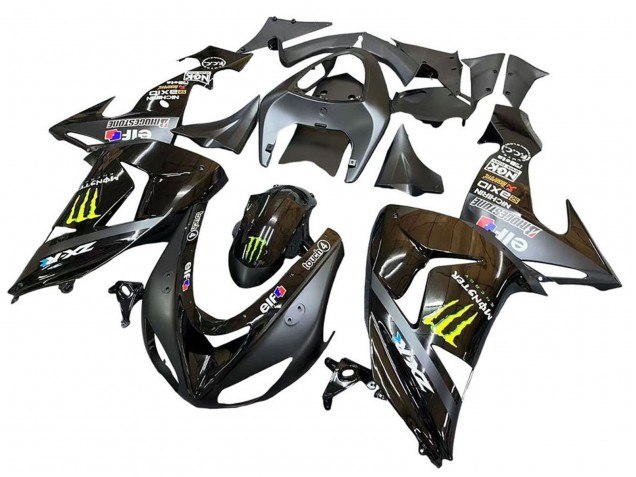 Online Gris Amarillo Negro Brillante Monstruo Elf Carenado Moto Kawasaki ZX10R 2006-2007