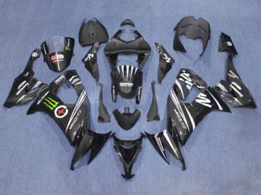 Online Negro Mate Blanco Verde Monstruo Carenado Moto Kawasaki ZX10R 2006-2007