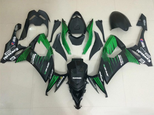 Online Negro Mate Verde Carenado Moto Kawasaki ZX10R 2008-2010