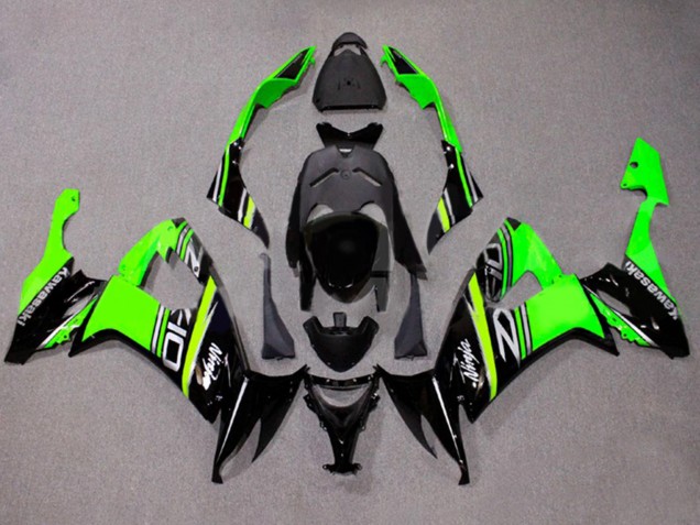 Online Verde Blanco Negro Brillante Carenado Moto Kawasaki ZX10R 2008-2010