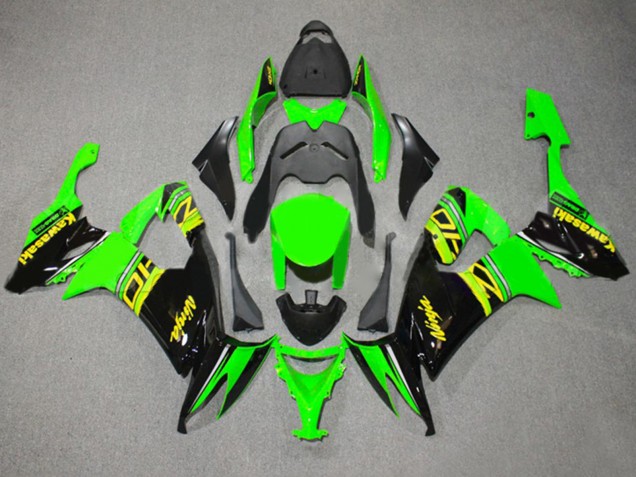 Online Verde Negro Brillante Amarillo Carenado Moto Kawasaki ZX10R 2008-2010