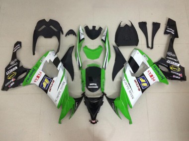 Online Blanco Verde Negro Brillante Motul Neos Banca Petas Carenado Moto Kawasaki ZX10R 2008-2010