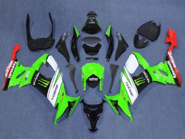 Online Verde Blanco Rojo Negro Monstruo Carenado Moto Kawasaki ZX10R 2008-2010