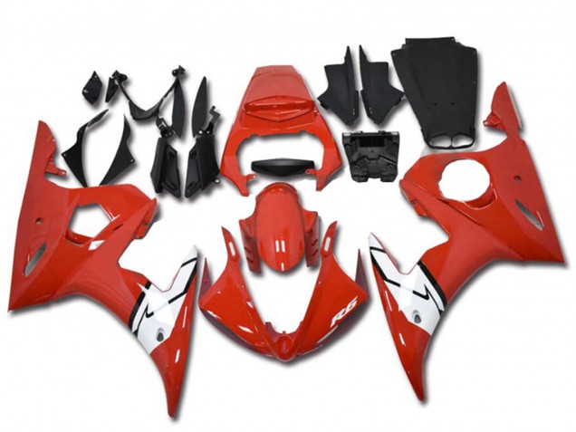 Online Rojo Blanco Carenado Moto Yamaha YZF R6 2003-2004