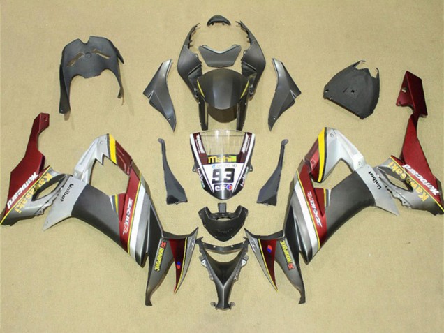 Online Plata Gris Amarillo Rojo Carenado Moto Kawasaki ZX10R 2008-2010