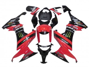 Online Rojo Negro Verde Monstruo Elf 27 Carenado Moto Kawasaki ZX10R 2008-2010