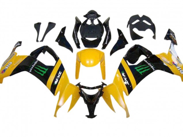 Online Amarillo Negro Verde Monstruo Carenado Moto Kawasaki ZX10R 2008-2010