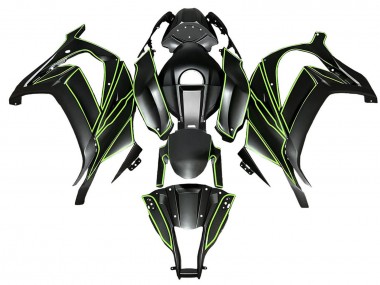 Online Negro Mate Verde Línea Carenado Moto Kawasaki ZX10R 2008-2010