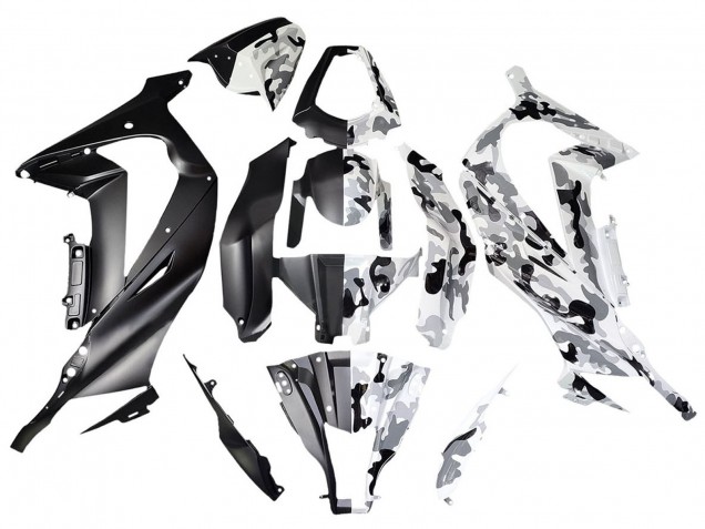 Online Blanco Negro Dividir Carenado Moto Kawasaki ZX10R 2008-2010