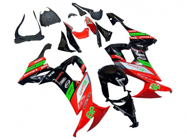 Online Rojo Verde Negro Carenado Moto Kawasaki ZX10R 2008-2010
