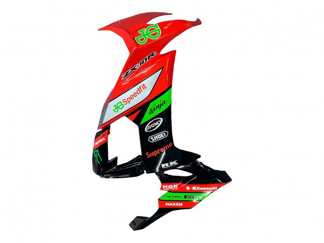 Online Rojo Verde Negro Carenado Moto Kawasaki ZX10R 2008-2010