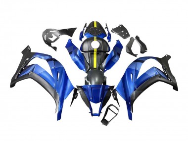 Online Azul Amarillo Negro Mate Carenado Moto Kawasaki ZX10R 2008-2010