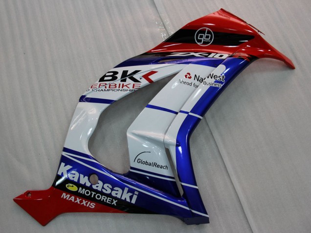 Online Blanco Azul Rojo Negro SBK Maxxis Carenado Moto Kawasaki ZX10R 2011-2015