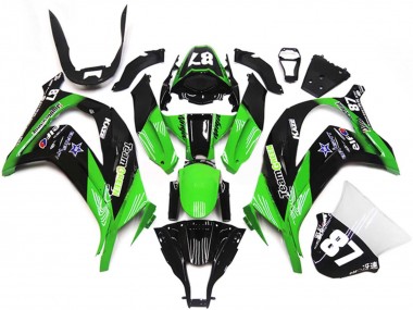 Online Verde Negro Brillante Azul Star Team Verde 87 Carenado Moto Kawasaki ZX10R 2011-2015
