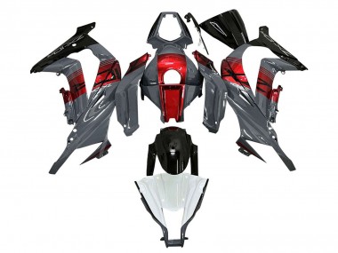 Online Gris Rojo Negro Brillante Carenado Moto Kawasaki ZX10R 2011-2015