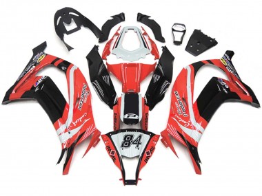 Online Blanco Rojo Negro Brillante Pedercini 84 Carenado Moto Kawasaki ZX10R 2011-2015