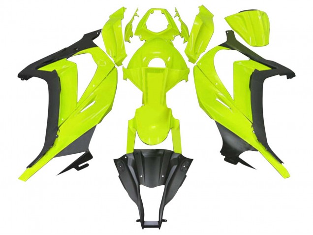 Online Fluorescent Verde Negro Mate Carenado Moto Kawasaki ZX10R 2011-2015