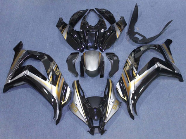 Online Negro Brillante Plata Oro 93 Carenado Moto Kawasaki ZX10R 2016-2020