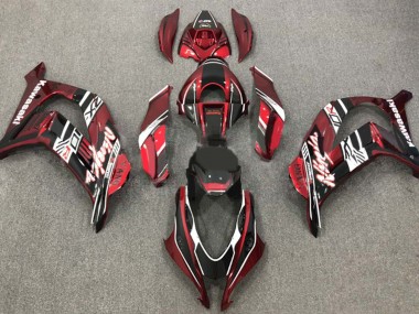 Online Rojo Granate Blanco Negro Brillante Carenado Moto Kawasaki ZX10R 2016-2020