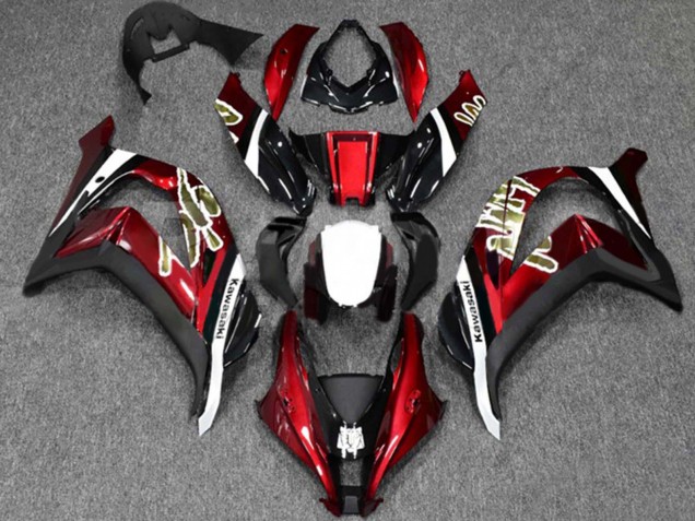 Online Rojo Negro Brillante Blanco Carenado Moto Kawasaki ZX10R 2016-2020