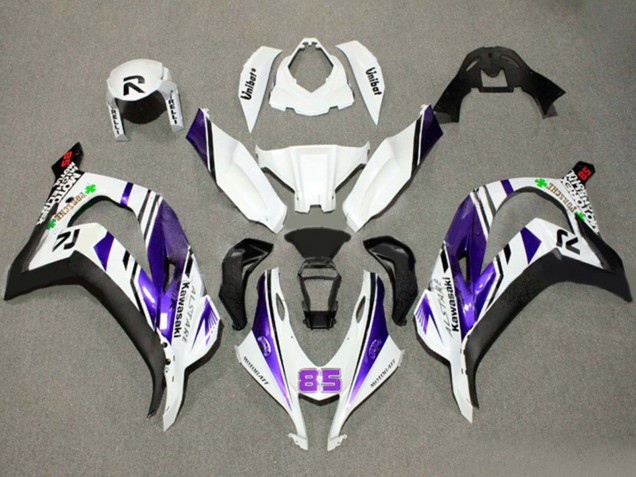Online Blanco Púrpura Negro Alstare 85 Carenado Moto Kawasaki ZX10R 2016-2020