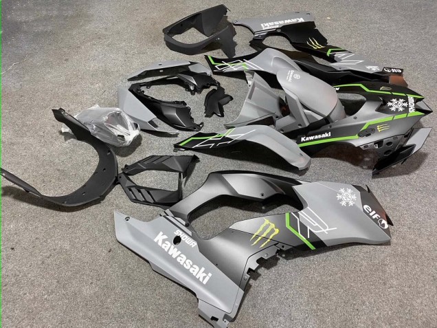 Online Gris Negro Mate Verde Blanco Elf Nieve Monstruo Carenado Moto Kawasaki ZX10R 2021-2025