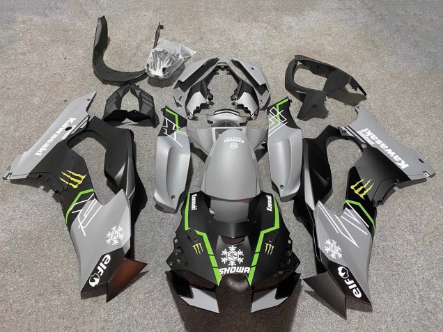 Online Gris Negro Mate Verde Blanco Elf Nieve Monstruo Carenado Moto Kawasaki ZX10R 2021-2025