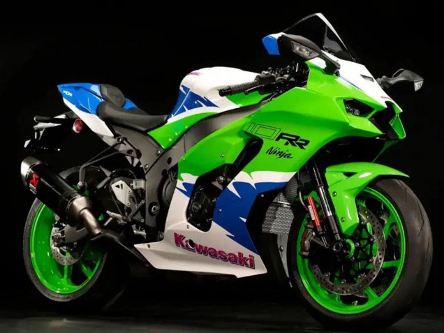 Online Blanco Verde Azul Negro Carenado Moto Kawasaki ZX10R 2021-2025
