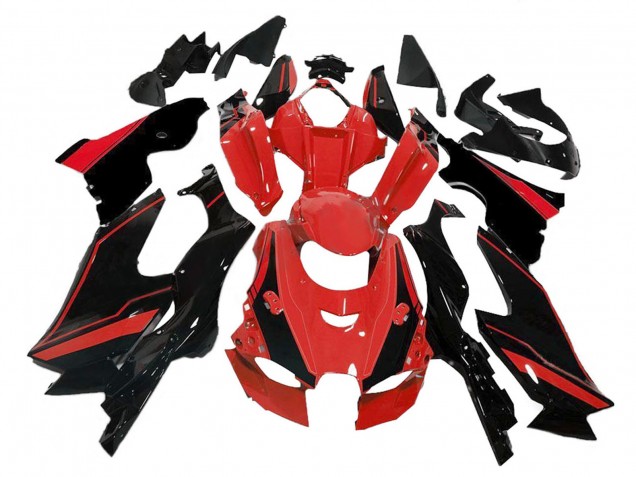 Online Rojo Negro Brillante Carenado Moto Kawasaki ZX10R 2021-2025