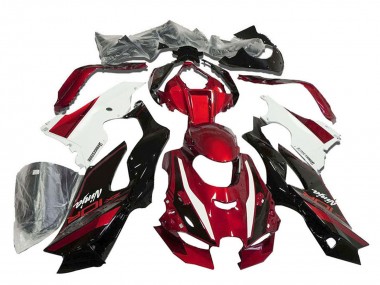 Online Rojo Blanco Negro Brillante Carenado Moto Kawasaki ZX10R 2021-2025