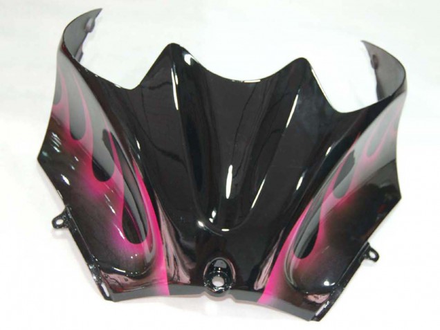 Online Negro Brillante Rojo Rosa Llama Carenado Moto Kawasaki ZX14R ZZR1400 2006-2011
