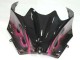 Online Negro Brillante Rojo Rosa Llama Carenado Moto Kawasaki ZX14R ZZR1400 2006-2011
